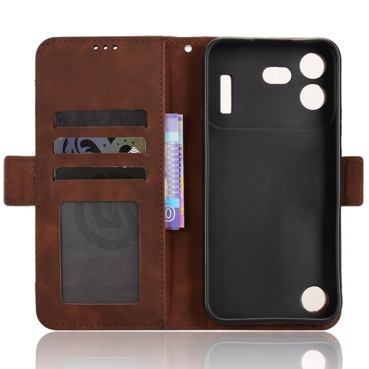 Чохол-книжка з кишеньками Deexe Wallet Stand для Nothing Phone (4b) - Brown: фото 4 з 15