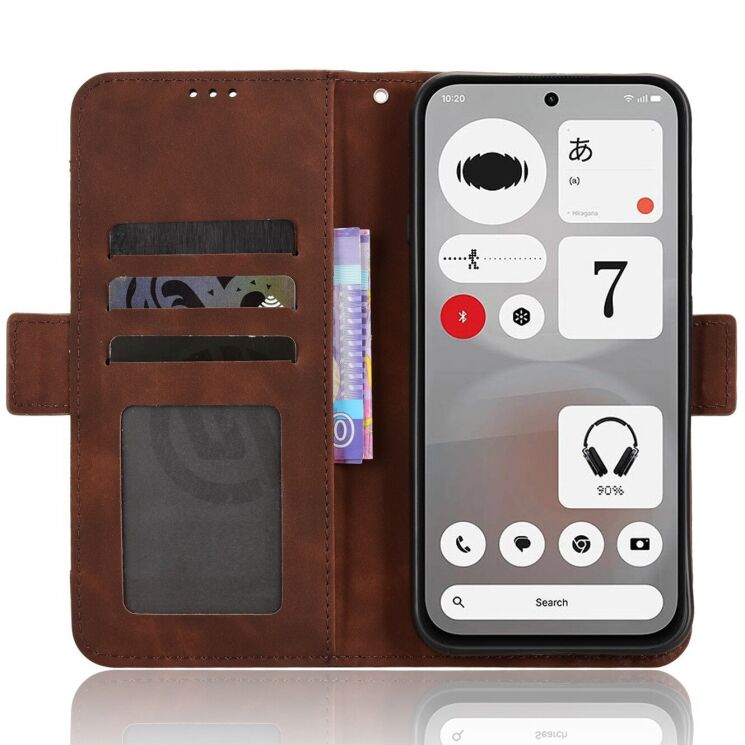 Чохол-книжка з кишеньками Deexe Wallet Stand для Nothing Phone (4b) - Brown: фото 5 з 15