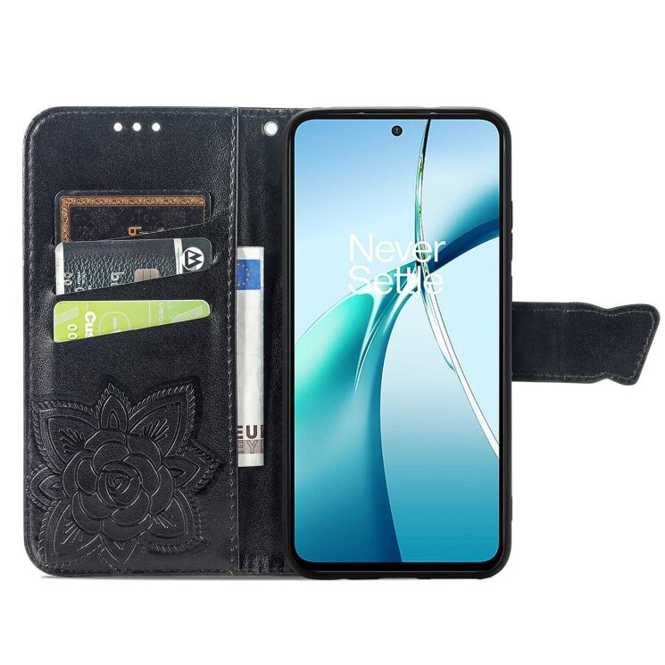 Чехол-книжка с рисунком UniCase Butterfly Pattern для Motorola Moto G86 Power - Black: фото 2 из 8