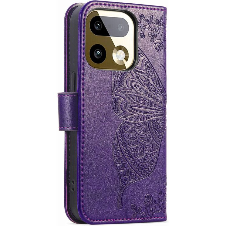 Чехол-книжка с рисунком UniCase Butterfly Pattern для Realme 16 Pro Plus - Dark Purple: фото 5 из 9