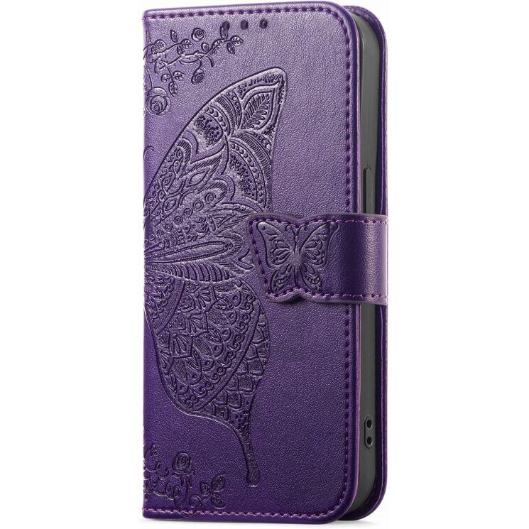 Чехол-книжка с рисунком UniCase Butterfly Pattern для Realme 16 Pro Plus - Dark Purple: фото 6 из 9