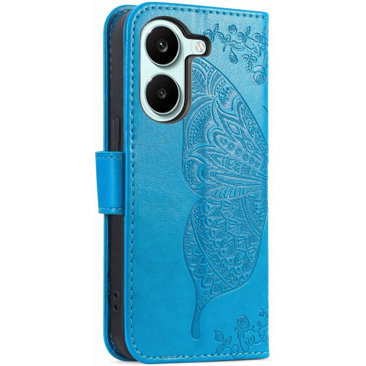 Чехол-книжка с рисунком UniCase Butterfly Pattern для Xiaomi Poco X8 Pro - Blue: фото 6 из 10