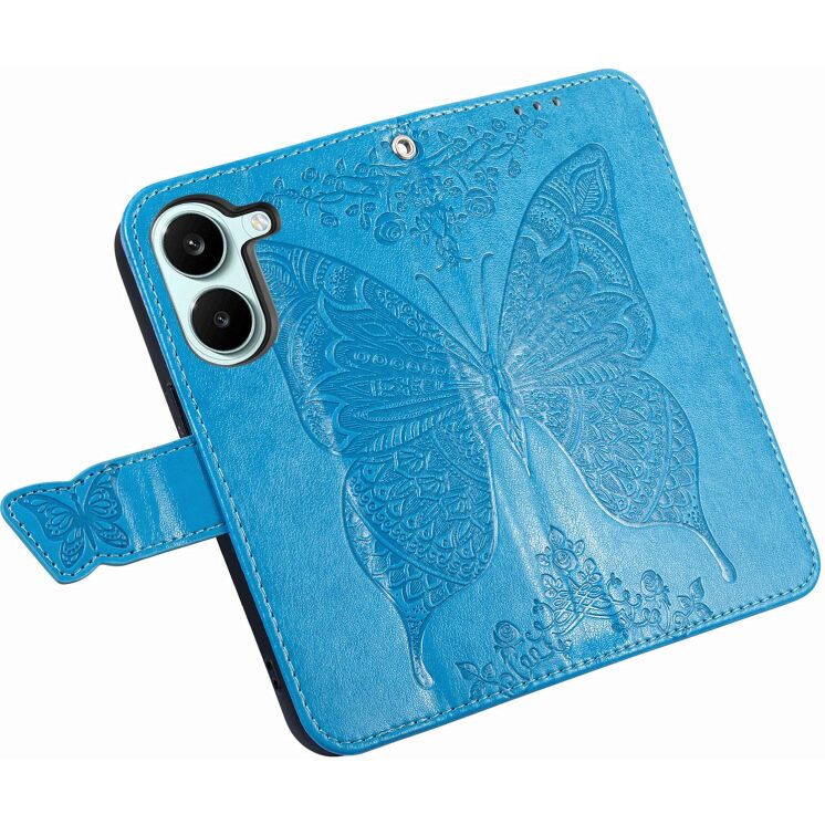 Чехол-книжка с рисунком UniCase Butterfly Pattern для Xiaomi Poco X8 Pro - Blue: фото 3 из 10