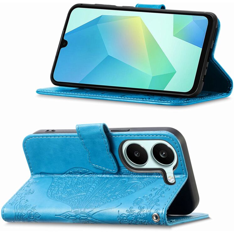 Чехол-книжка с рисунком UniCase Butterfly Pattern для Xiaomi Poco X8 Pro - Blue: фото 2 из 10