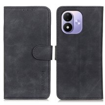 Чехол-книжка с застежкой KHAZNEH Retro Wallet для Xiaomi Redmi Note 17 (4G/5G) - Black: фото 1 из 8