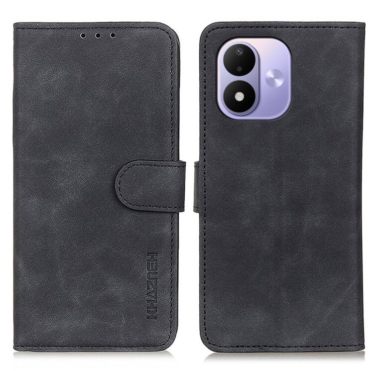 Чехол-книжка с застежкой KHAZNEH Retro Wallet для Xiaomi Redmi Note 17 (4G/5G) - Black: фото 1 из 8