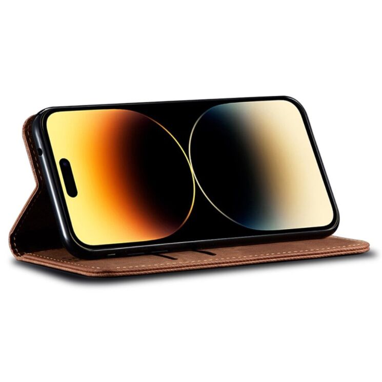 Чехол-книжка UniCase Jeans Wallet для Apple iPhone 16 Plus - Coffee: фото 3 из 6