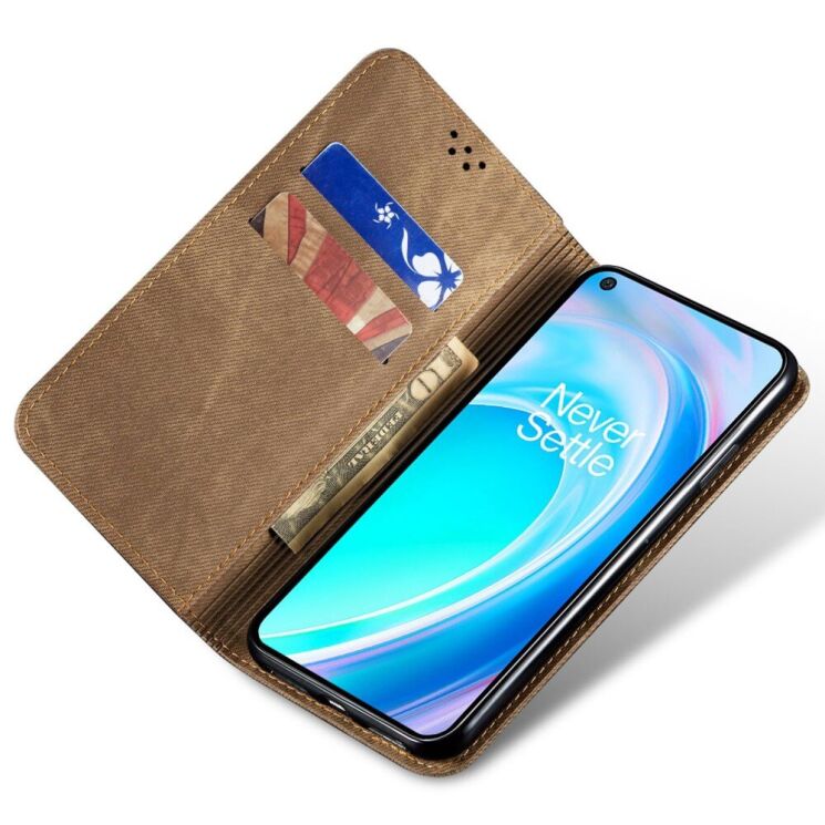 Чехол-книжка с кармашками UniCase Jeans Wallet для OnePlus Nord CE 2 Lite - Khaki: фото 4 из 9