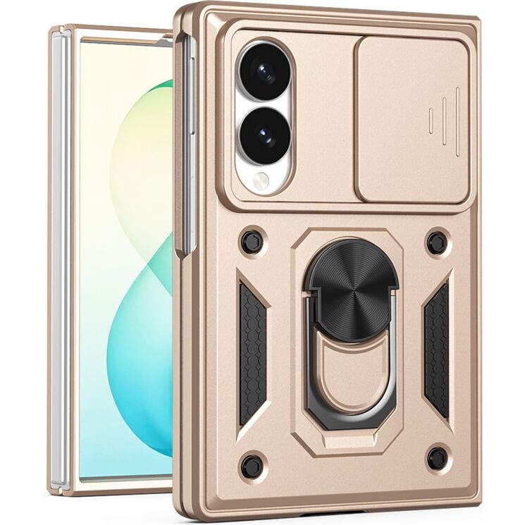 Чохол (PC+TPU) з підставкою Deexe Armor Shield (FF) для Samsung Galaxy Fold 8 - Gold: фото 1 з 9