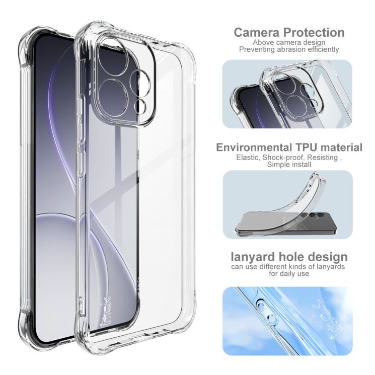 Чехол с усиленными углами IMAK Airbag MAX Case для OPPO Reno 15 - Transparent: фото 5 из 7