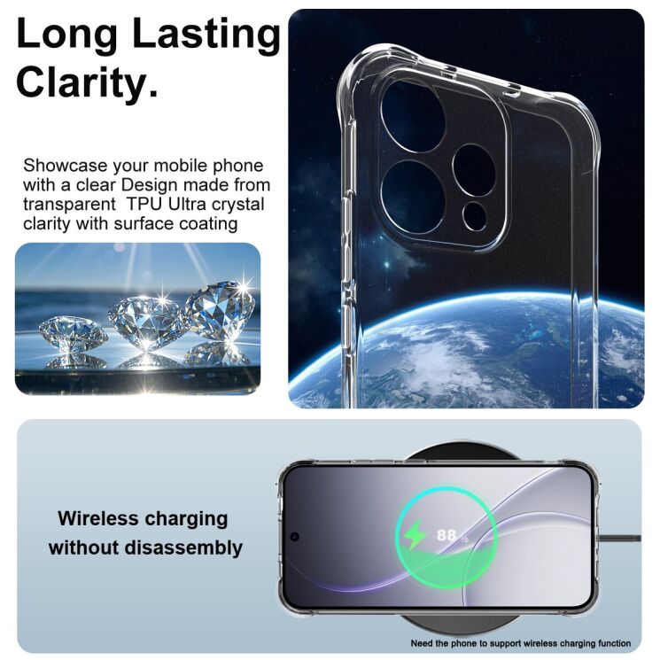 Чехол с усиленными углами IMAK Airbag MAX Case для OPPO Reno 15 - Transparent: фото 6 из 7