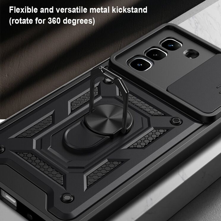 Чехол с защитой камеры Deexe Armor Shield для Infinix Hot 70 - Black: фото 8 из 9