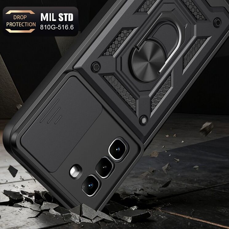 Чехол с защитой камеры Deexe Armor Shield для Infinix Hot 70 - Black: фото 3 из 9