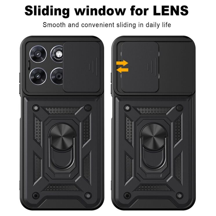 Чохол із захистом камери Deexe Armor Shield для Motorola Moto G57 / G57 Power / G67 Power - Silver: фото 2 з 9