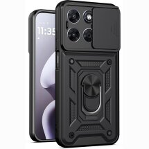 Чохол із захистом камери Deexe Armor Shield для Motorola Moto G57 / G57 Power / G67 Power - Black: фото 1 з 9