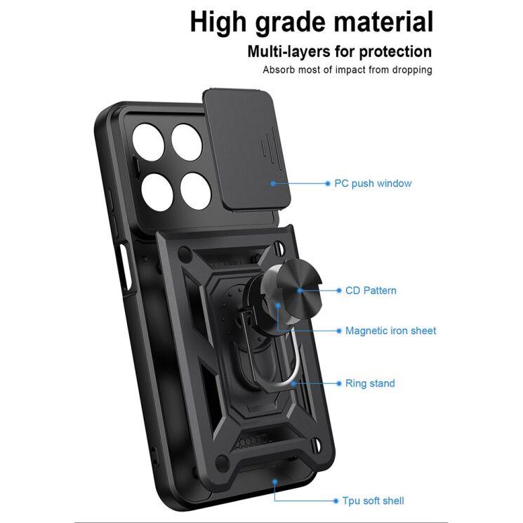 Чохол із захистом камери Deexe Armor Shield для Motorola Moto G57 / G57 Power / G67 Power - Silver: фото 9 з 9