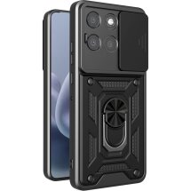 Чохол із захистом камери Deexe Armor Shield для Motorola Moto G77 - Black: фото 1 з 9