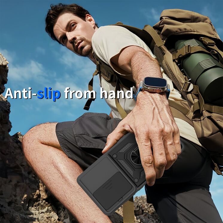 Чехол с защитой камеры Deexe Armor Shield для Motorola Moto G77 - Silver: фото 4 из 9