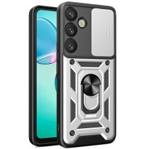 Чехол с защитой камеры Deexe Armor Shield для Samsung Galaxy S26 Plus - Silver: фото 1 из 9