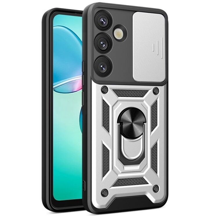 Чехол с защитой камеры Deexe Armor Shield для Samsung Galaxy S26 Plus - Silver: фото 1 из 9