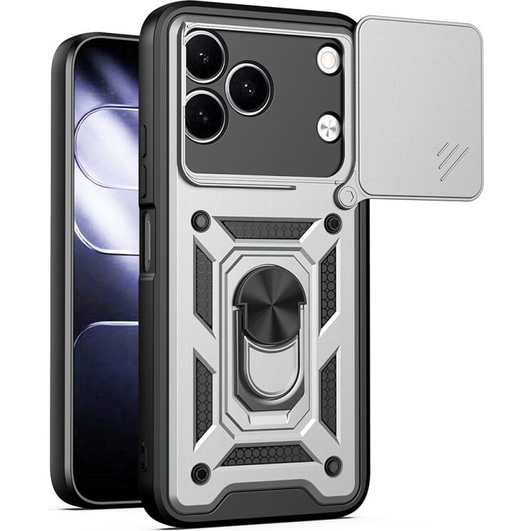 Чехол с защитой камеры Deexe Armor Shield для TECNO Spark 50 - Silver: фото 1 из 9
