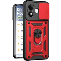 Чохол із захистом камери Deexe Armor Shield для Xiaomi Redmi Note 17 Pro - Red: фото 1 з 9