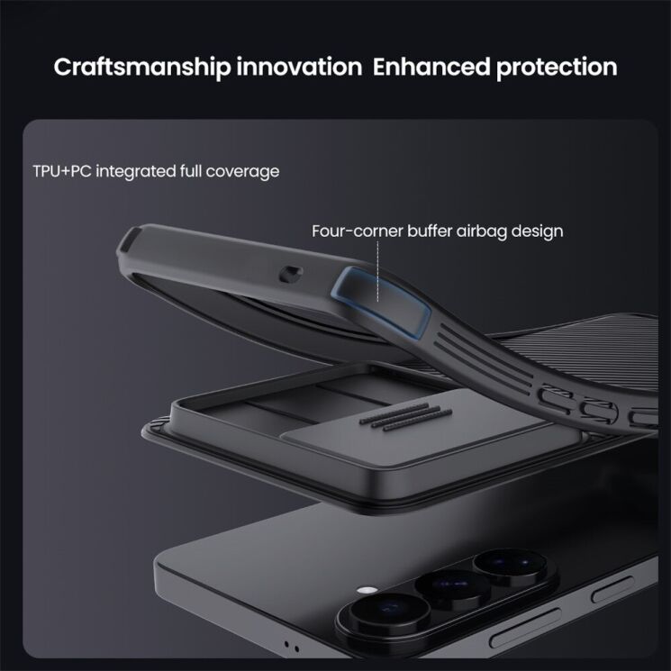 Чехол со шторкой для камеры NILLKIN CamShield Pro для Samsung Galaxy S26 FE - Black (412725B) Чехол со шторкой для камеры NILLKIN CamShield Pro для Samsung Galaxy S26 FE - Black: фото 14 из 15