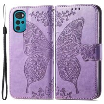 Чехол UniCase Butterfly Pattern для Motorola Moto G22 / E32 / E32s - Light Purple: фото 1 из 8