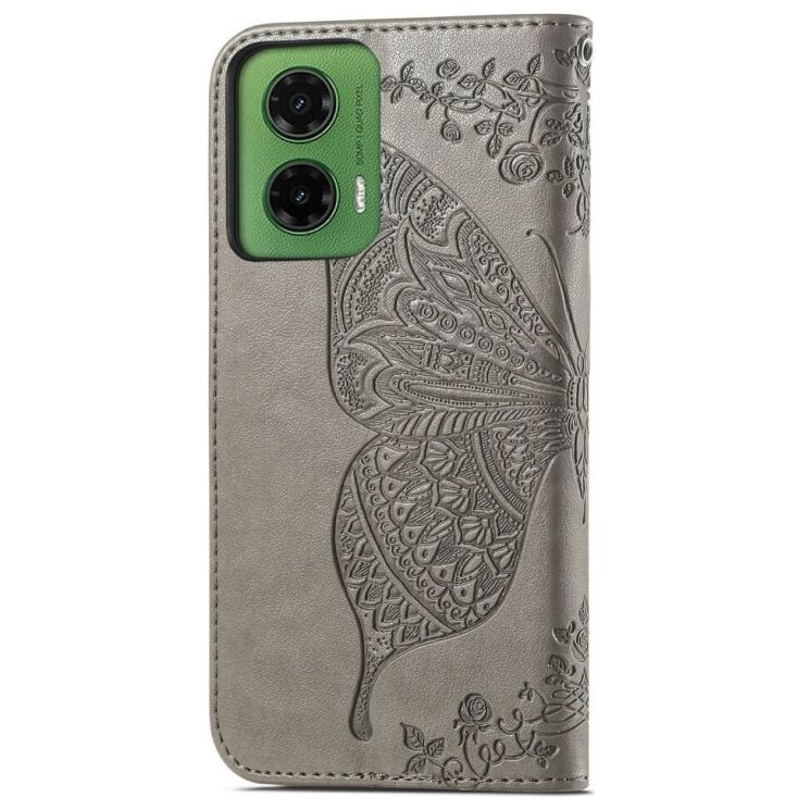 Чехол UniCase Butterfly Pattern для Motorola Moto G35 - Grey: фото 6 из 7