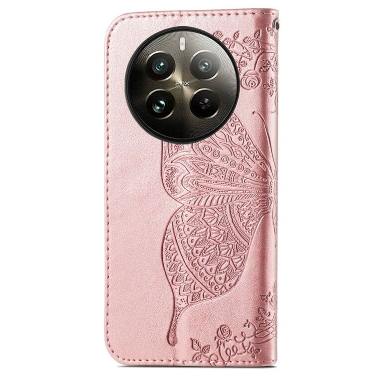 Чохол UniCase Butterfly Pattern для Realme 12 / 12 Plus - Rose Gold: фото 5 з 8