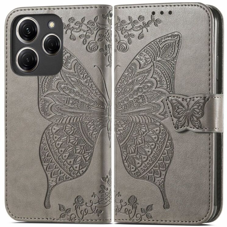 Чехол UniCase Butterfly Pattern для TECNO Spark 20 Pro - Grey: фото 1 из 8