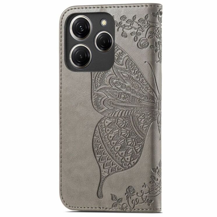 Чехол UniCase Butterfly Pattern для TECNO Spark 20 Pro - Grey: фото 5 из 8
