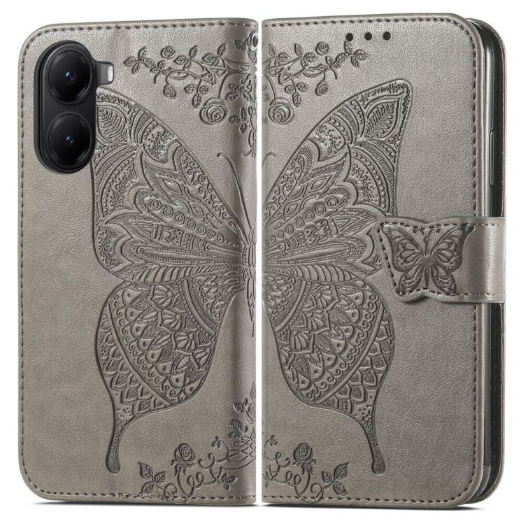 Чохол UniCase Butterfly Pattern для Xiaomi Poco X7 Pro - Grey: фото 2 з 11
