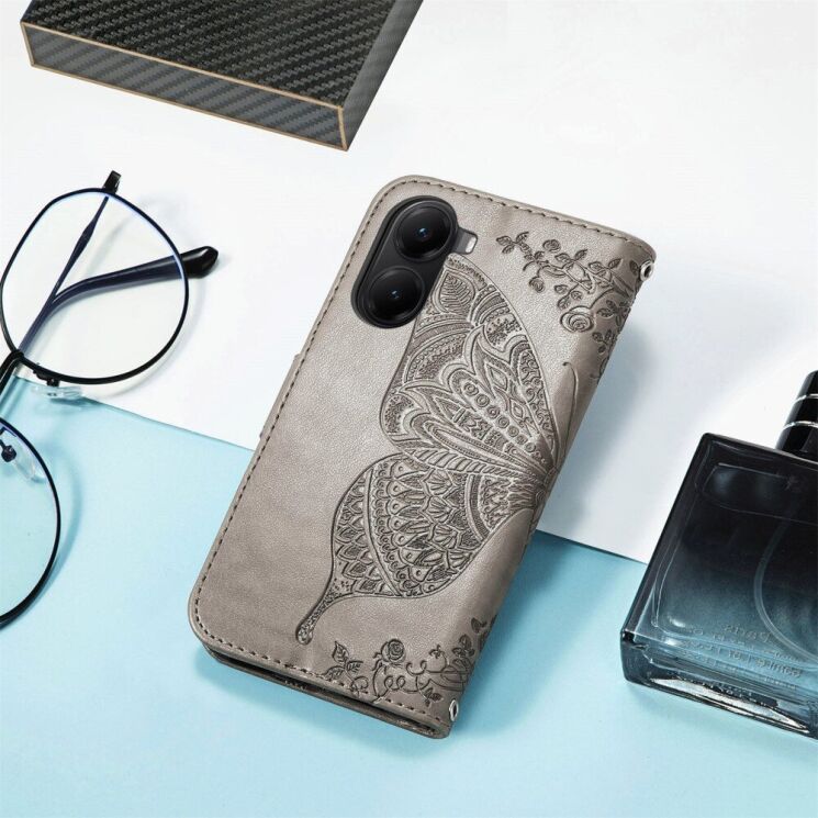 Чохол UniCase Butterfly Pattern для Xiaomi Poco X7 Pro - Grey: фото 6 з 11
