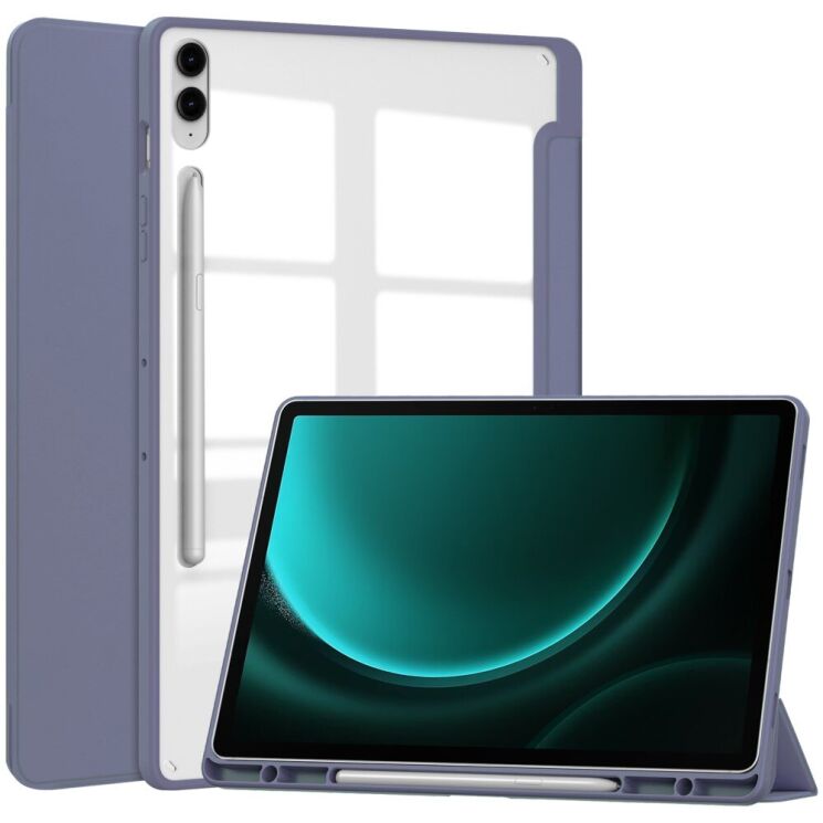 Чохол UniCase Folio Style для Samsung Galaxy Tab S9 FE Plus (X610/616) - Purple: фото 1 з 8