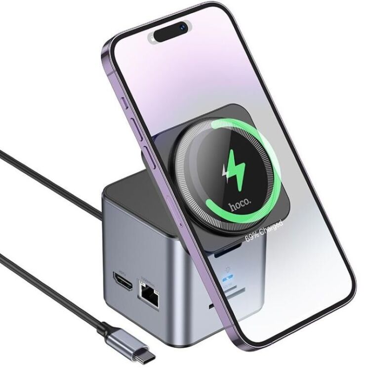 Док-станция Hoco HB49 9 in 1 Dicking Station - Metal Gray: фото 3 из 9