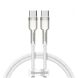 Кабель Baseus Cafule Metal Type-C to Type-C (100W, 1m) CATJK-C02 - White (895898W). Фото 1 з 20