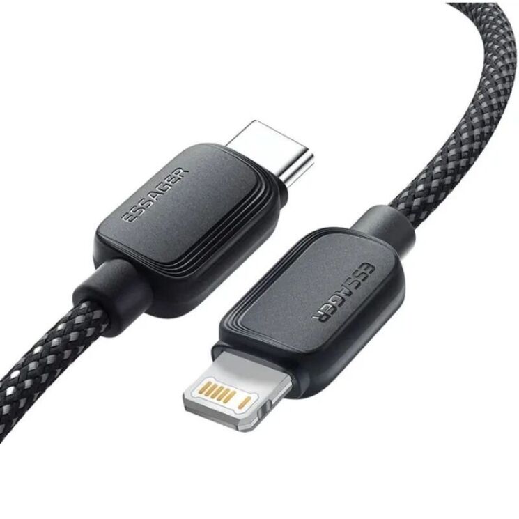 Кабель ESSAGER Breeze Type-C to Ligthning (20W, 1m) EXCTL-WL01-P - Black (982810B) Кабель ESSAGER Breeze Type-C to Ligthning (20W, 1m) EXCTL-WL01-P - Black: фото 2 из 5