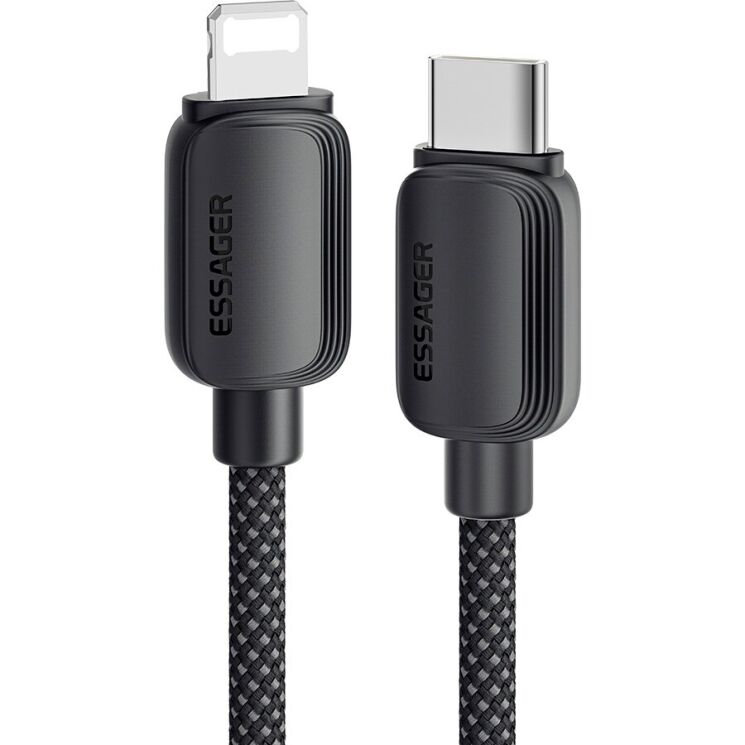 Кабель ESSAGER Breeze Type-C to Ligthning (20W, 1m) EXCTL-WL01-P - Black (982810B) Кабель ESSAGER Breeze Type-C to Ligthning (20W, 1m) EXCTL-WL01-P - Black: фото 1 из 5