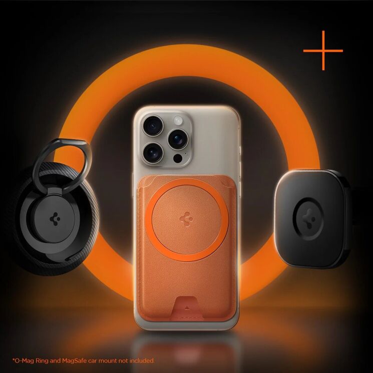 Кардхолдер Spigen Valentinus 3 Cards (MagFit+) AFA11340 - Metallic Orange: фото 7 из 12