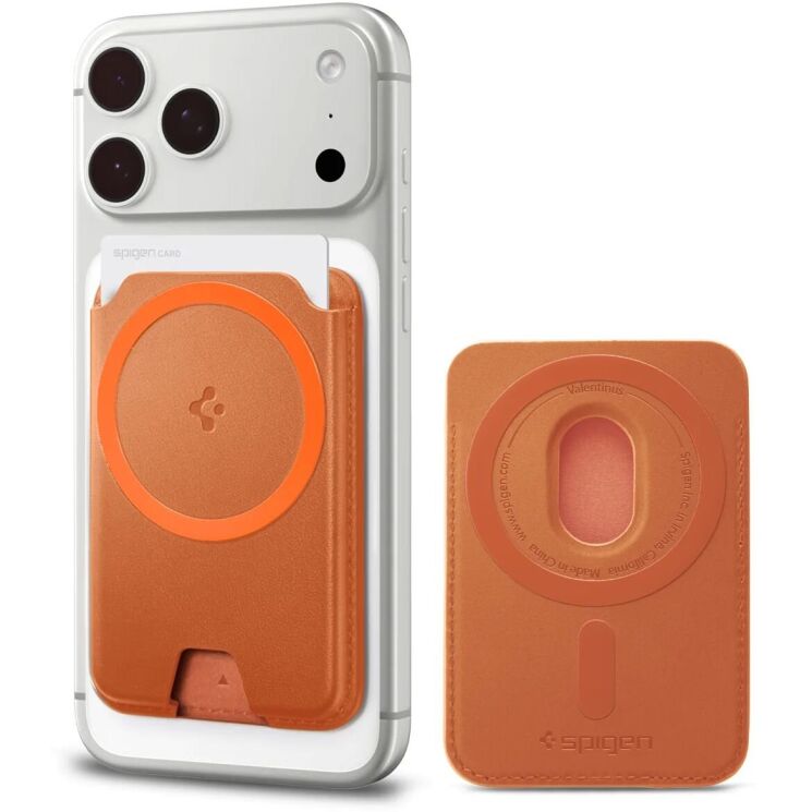 Кардхолдер Spigen Valentinus 3 Cards (MagFit+) AFA11340 - Metallic Orange: фото 1 из 12