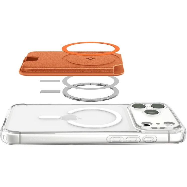 Кардхолдер Spigen Valentinus 3 Cards (MagFit+) AFA11340 - Metallic Orange: фото 5 из 12