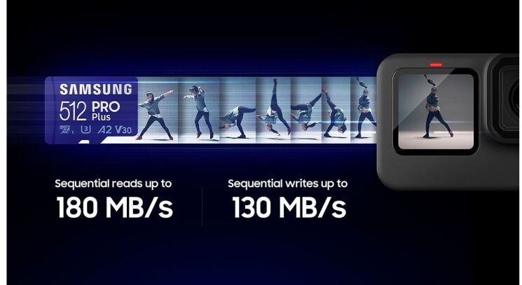 Карта памяти MicroSDXC Samsung PRO Plus 128GB C10 UHS-I R180MB/s + адаптер (MB-MD128SA/EU) - Blue: фото 11 из 13