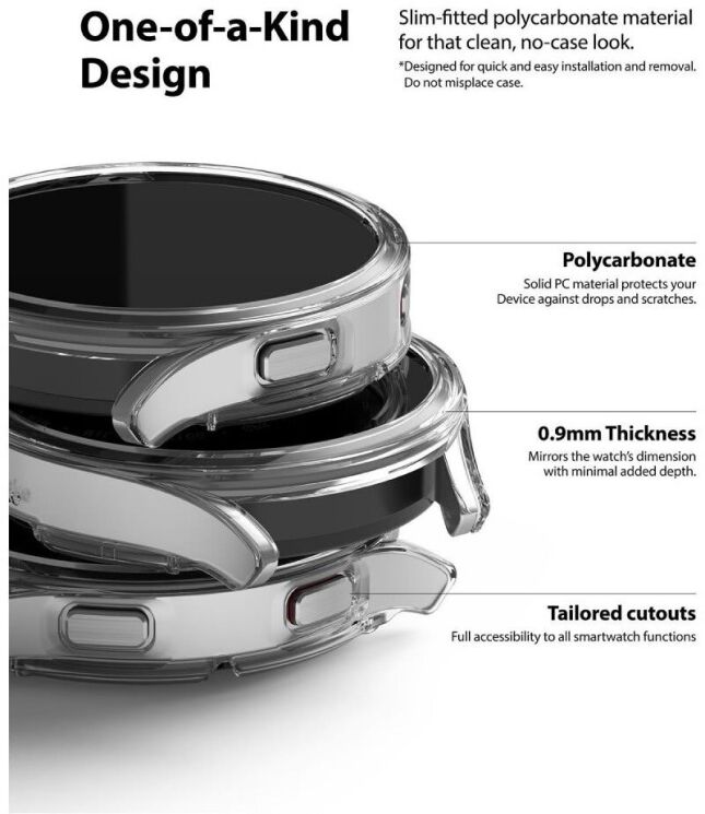 Комплект чехлов RINGKE Slim Case для Samsung Galaxy Watch 4 (40mm) - Clear / Black: фото 4 из 10