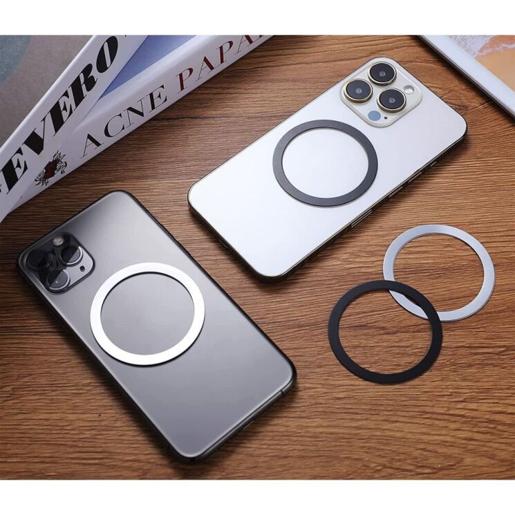 Комплект магнитных колец Tech-Protect Magnetic Ring - Black / Silver: фото 6 из 7