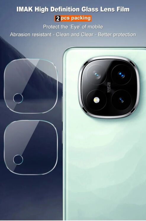 Комплект защитных стекол IMAK Camera Lens Protector для Xiaomi Redmi Note 14 Pro Plus: фото 2 из 6