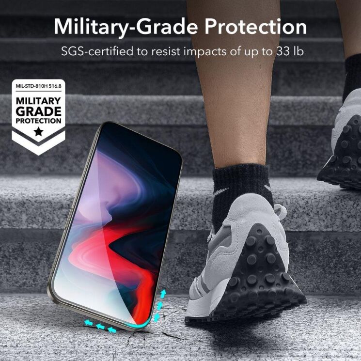 Комплект защитных стекол ESR Tempered Glass Set для Apple iPhone 15 Pro Max - Black: фото 6 из 10