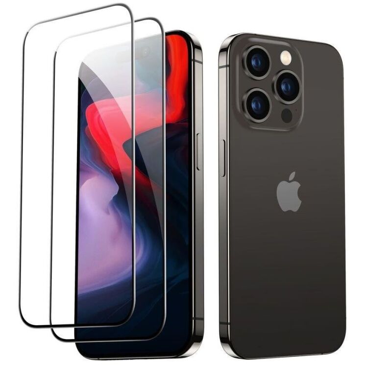 Комплект защитных стекол ESR Tempered Glass Set для Apple iPhone 15 Pro Max - Black: фото 2 из 10