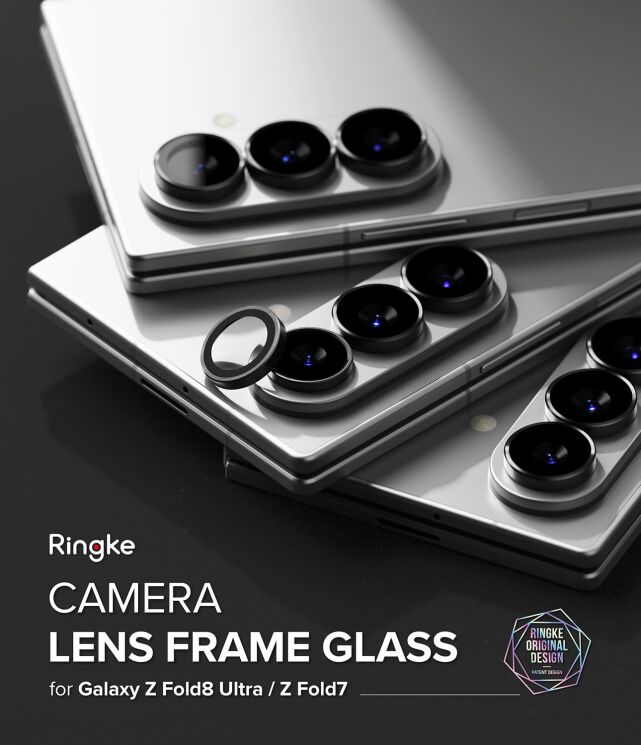 Комплект защитных стекол на камеру Ringke Camera Frame для Samsung Galaxy Fold 8 Ultra / Fold 7 (8800380460638) - Black: фото 5 из 19