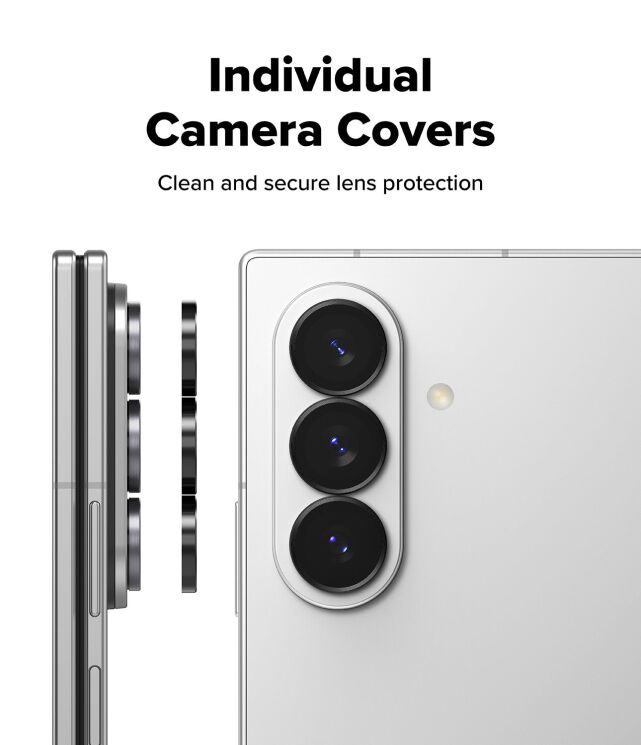 Комплект защитных стекол на камеру Ringke Camera Frame для Samsung Galaxy Fold 8 Ultra / Fold 7 (8800380460638) - Black: фото 7 из 19